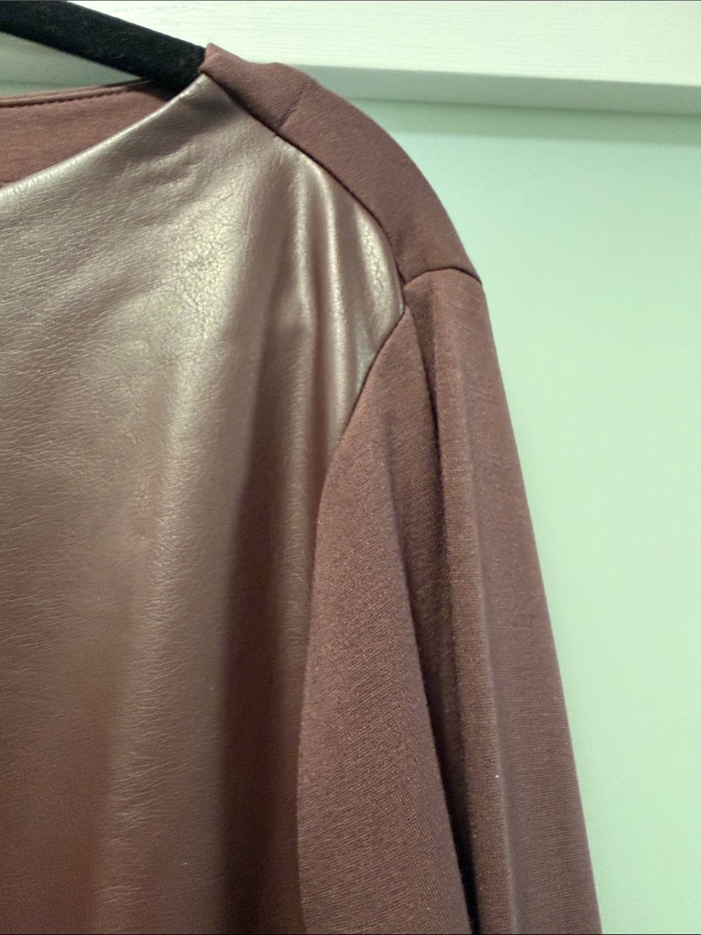 Chico's Faux Leather Tunic in Mauve Plum - Picture 5 of 11